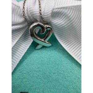Tiffany & Co Paloma Picasso Loving Heart Necklace Sterling Silver AG925 Pendant